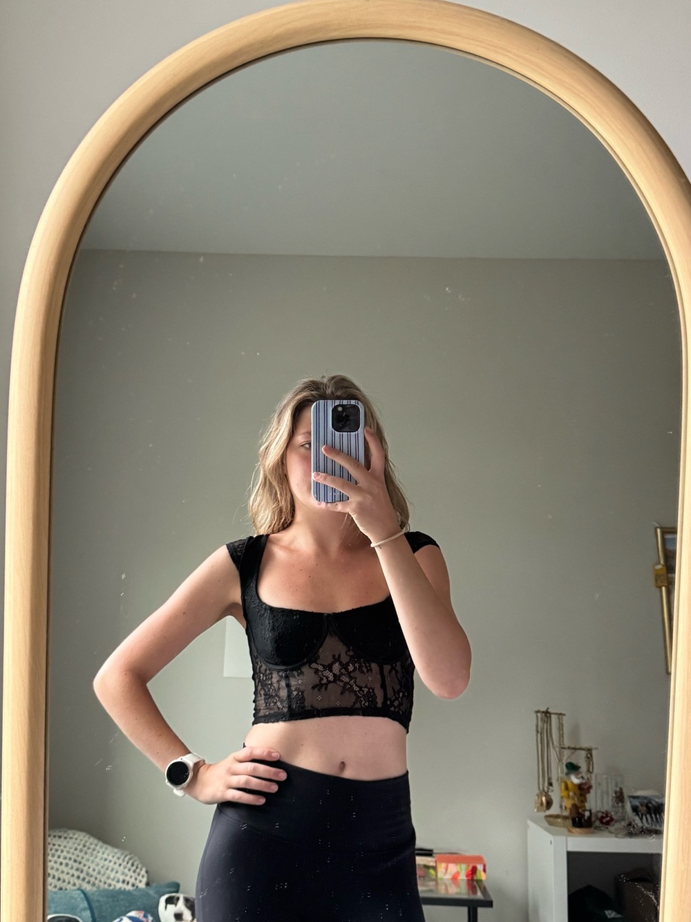 Black Lace Bustier Crop Top